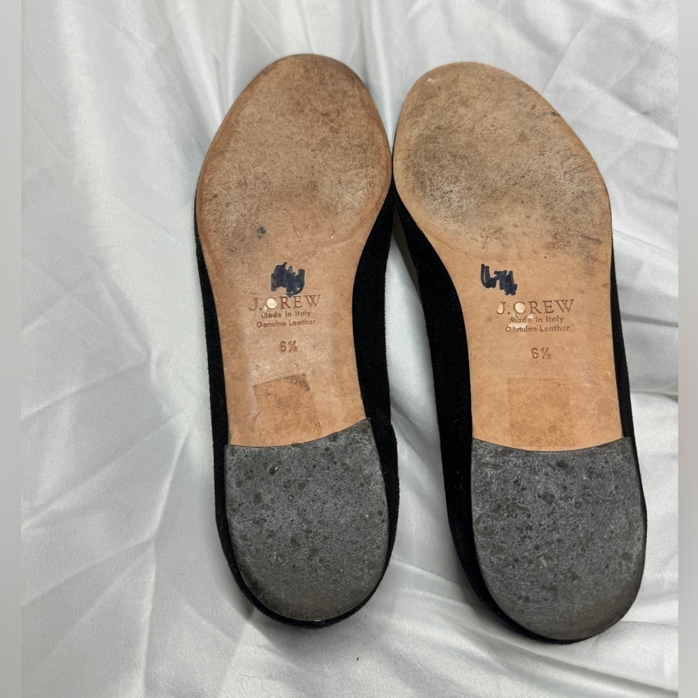 J. Crew Black Suede Smoking Loafer Flat Shoes Size 6.5 - Picture 16 of 16